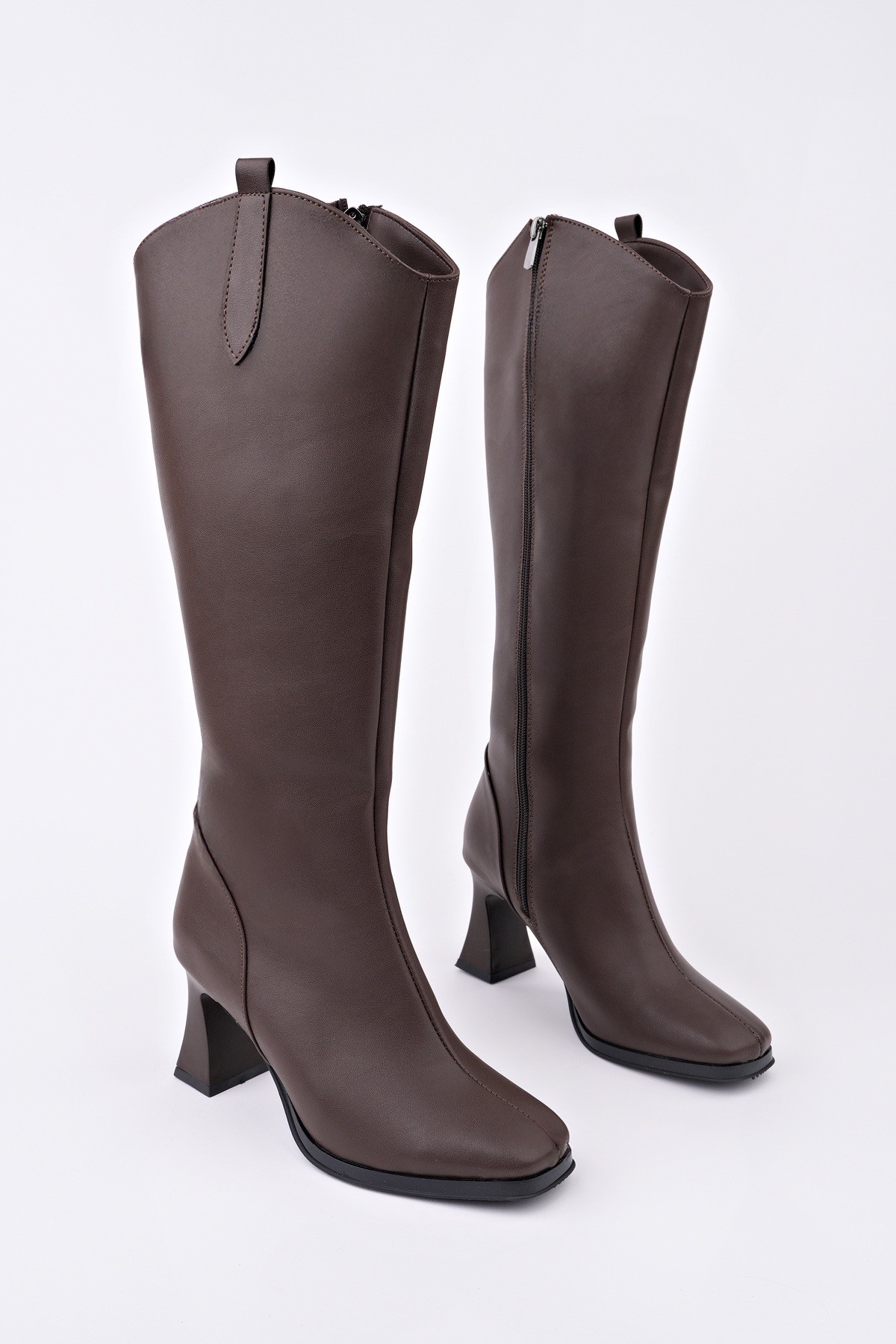 ASTORİA Küt Burun Yandan Fermuarlı Topuklu Kadın Çizme - Görsel 5