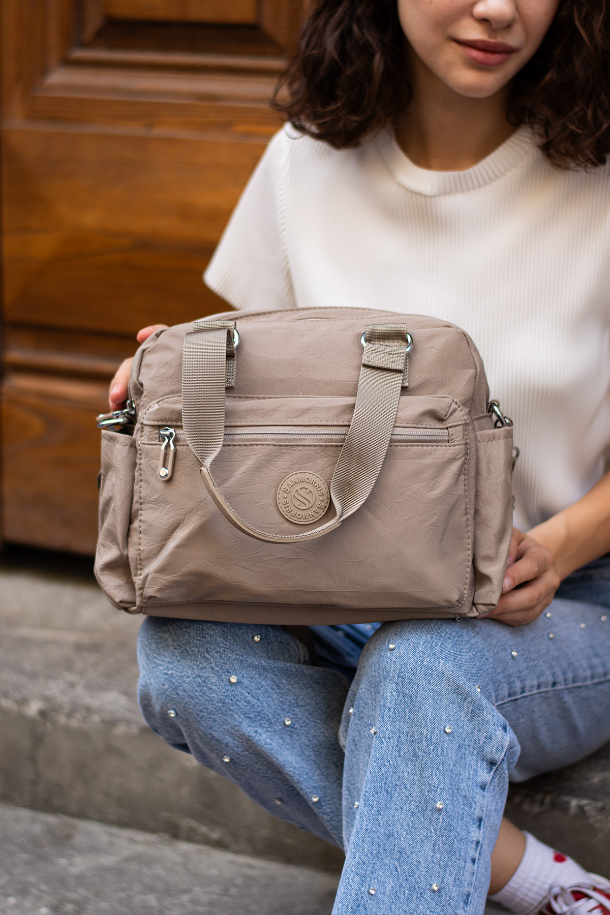 極美品✨Theoryluxe Crevon Trudel 希少サイズ42 Sn 4018 suya dayanıklı çok bölmeli krinkıl çanta kol çantası omuz