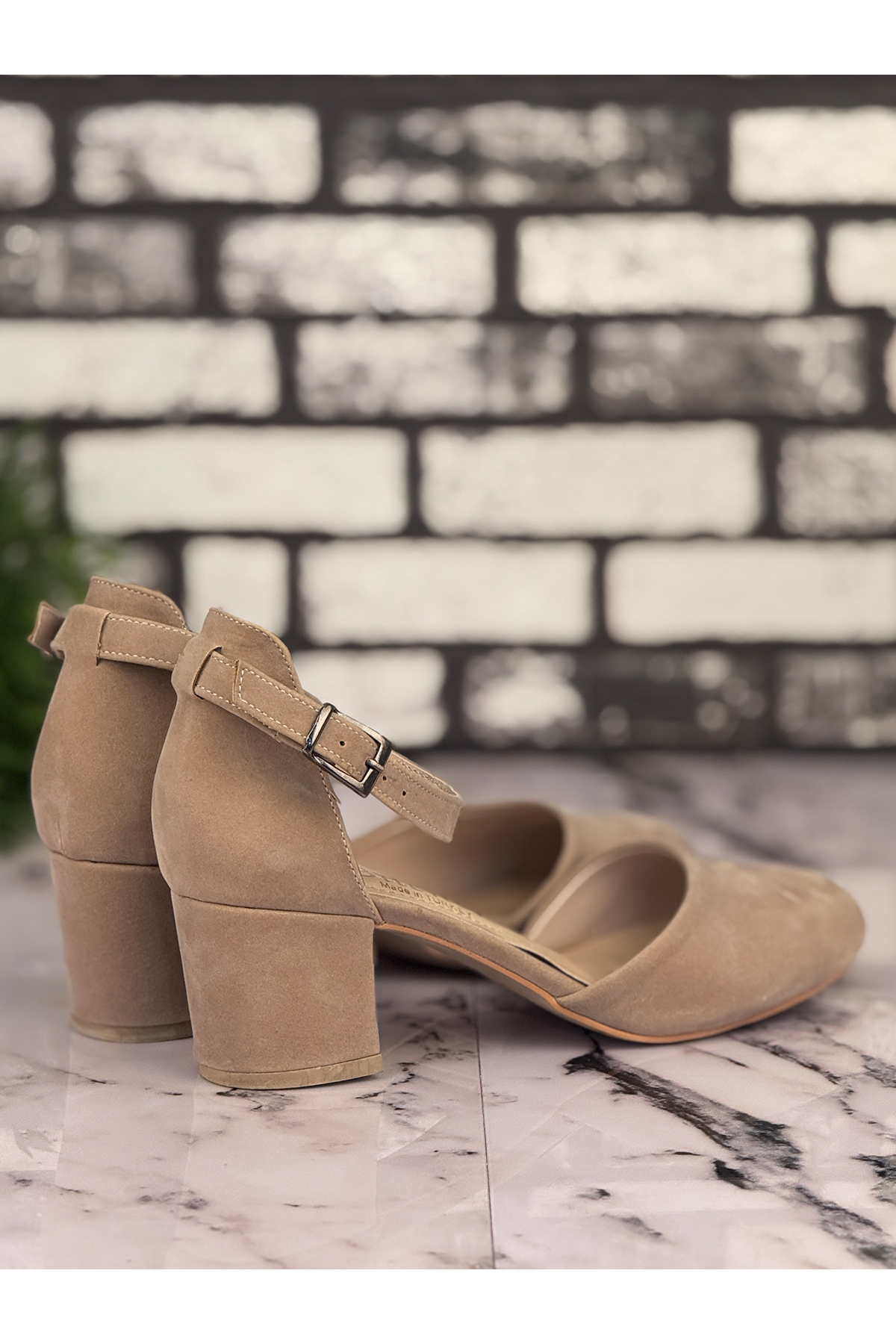 B16 Stiletto Topuklu Zarif Şık Kadın Ayakkabı Bej - Görsel 4