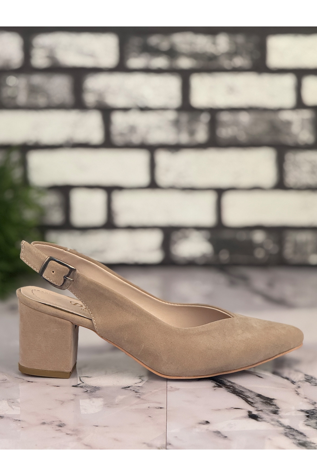 B15 Stiletto Topuklu Zarif Şık Kadın Ayakkabı Bej - Görsel 2