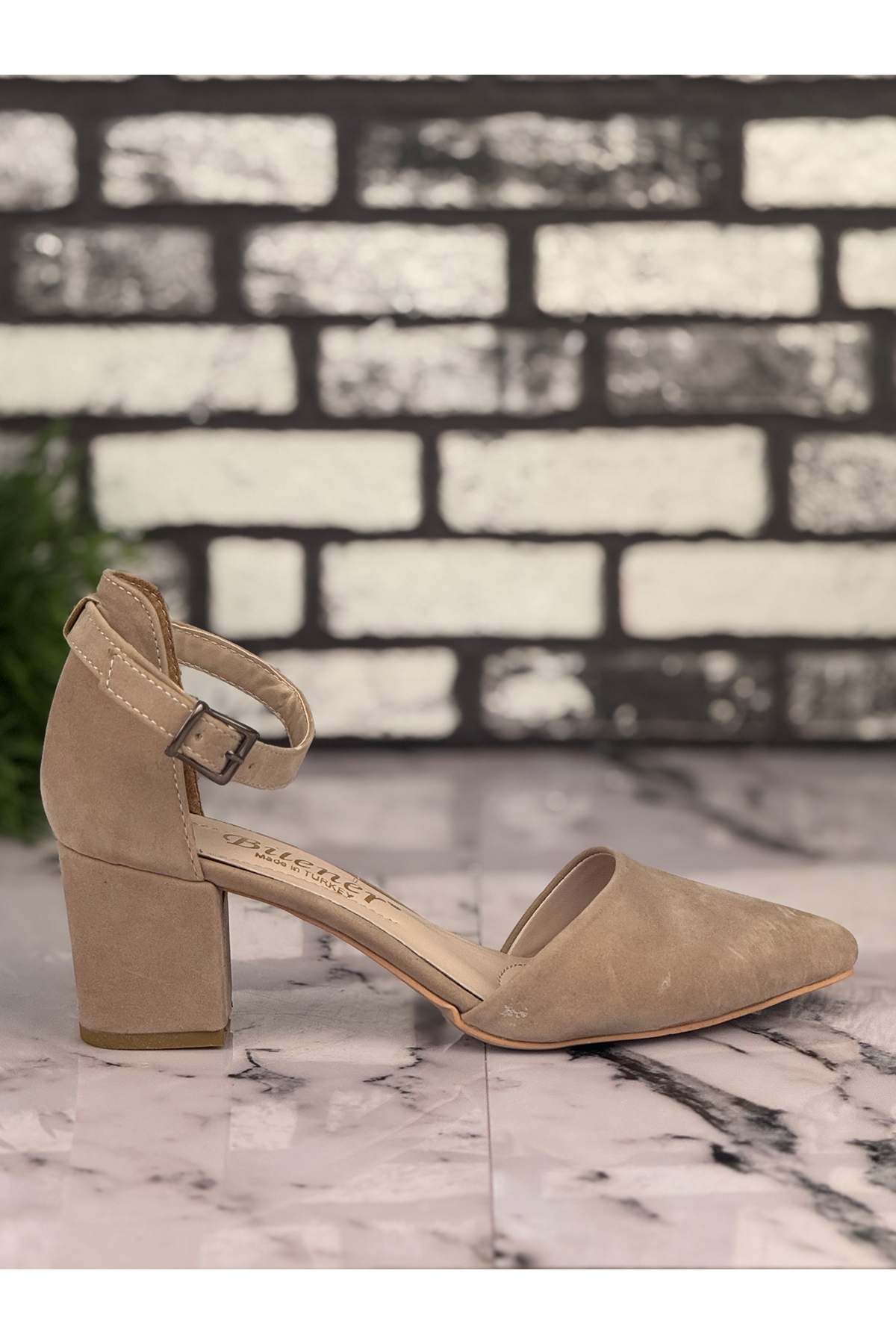 B10 Stiletto Topuklu Zarif Şık Kadın Ayakkabı Bej - Görsel 2