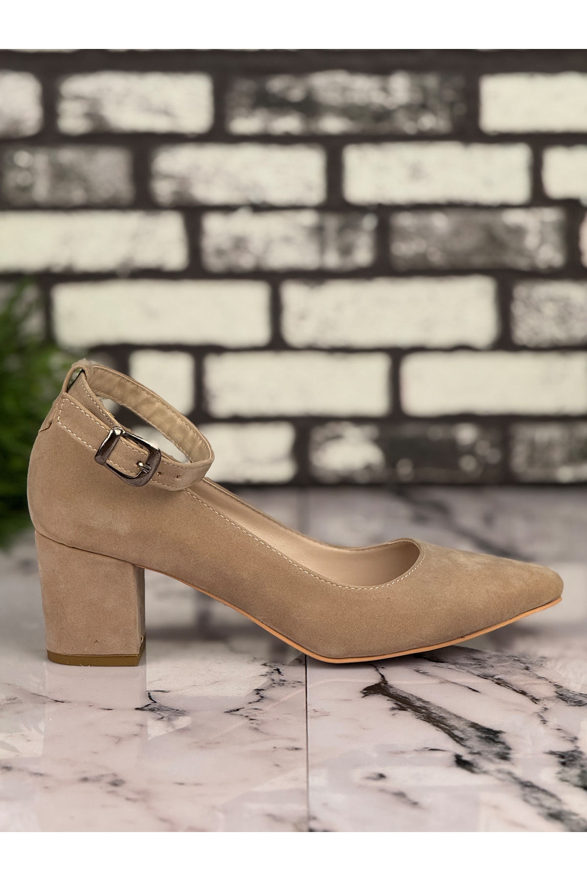 B05 Stiletto Topuklu Zarif Şık Kadın Ayakkabı Bej - Görsel 2