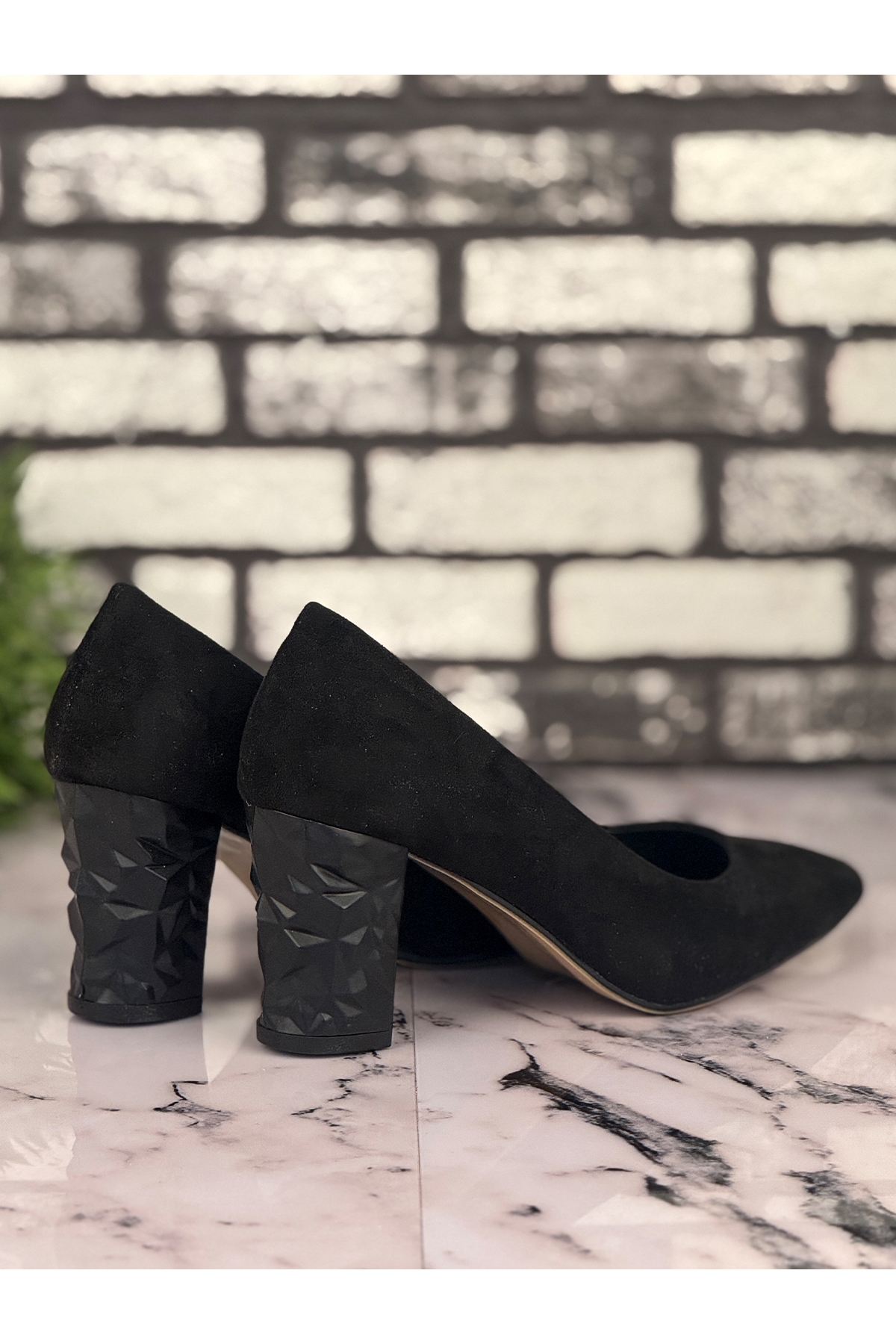 B04 Stiletto Topuklu Zarif Şık Kadın Ayakkabı Siyah - Görsel 4