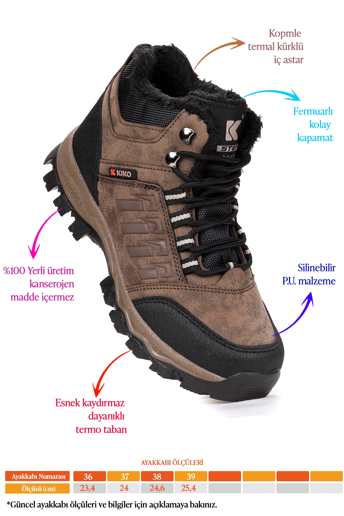 Rune Günlük Fermuarlı Erkek Çocuk Bot Ayakkabı Vizon - Görsel 3