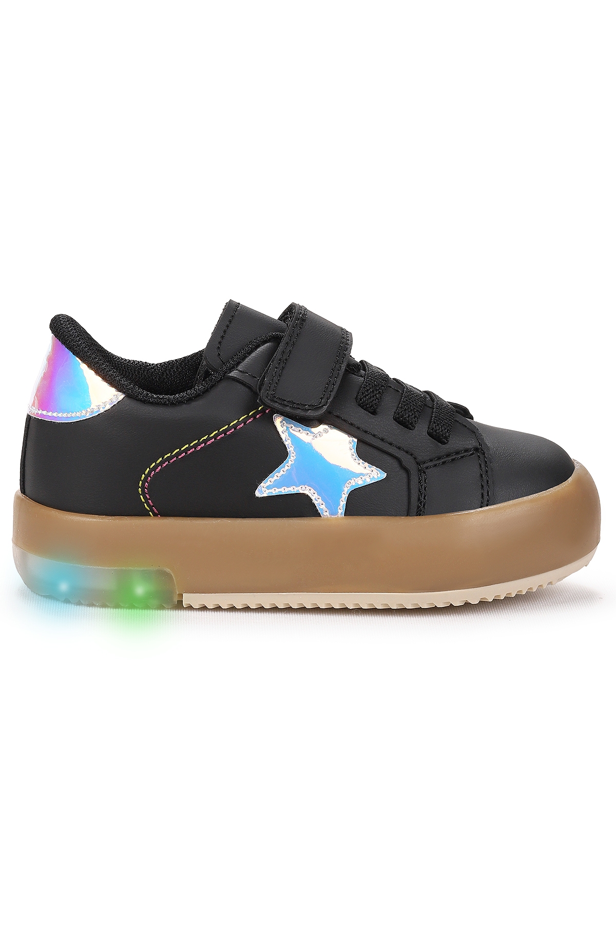 Rena Günlük Cırtlı Işıklı Kız Bebek Spor Ayakkabı Siyah - Görsel 2