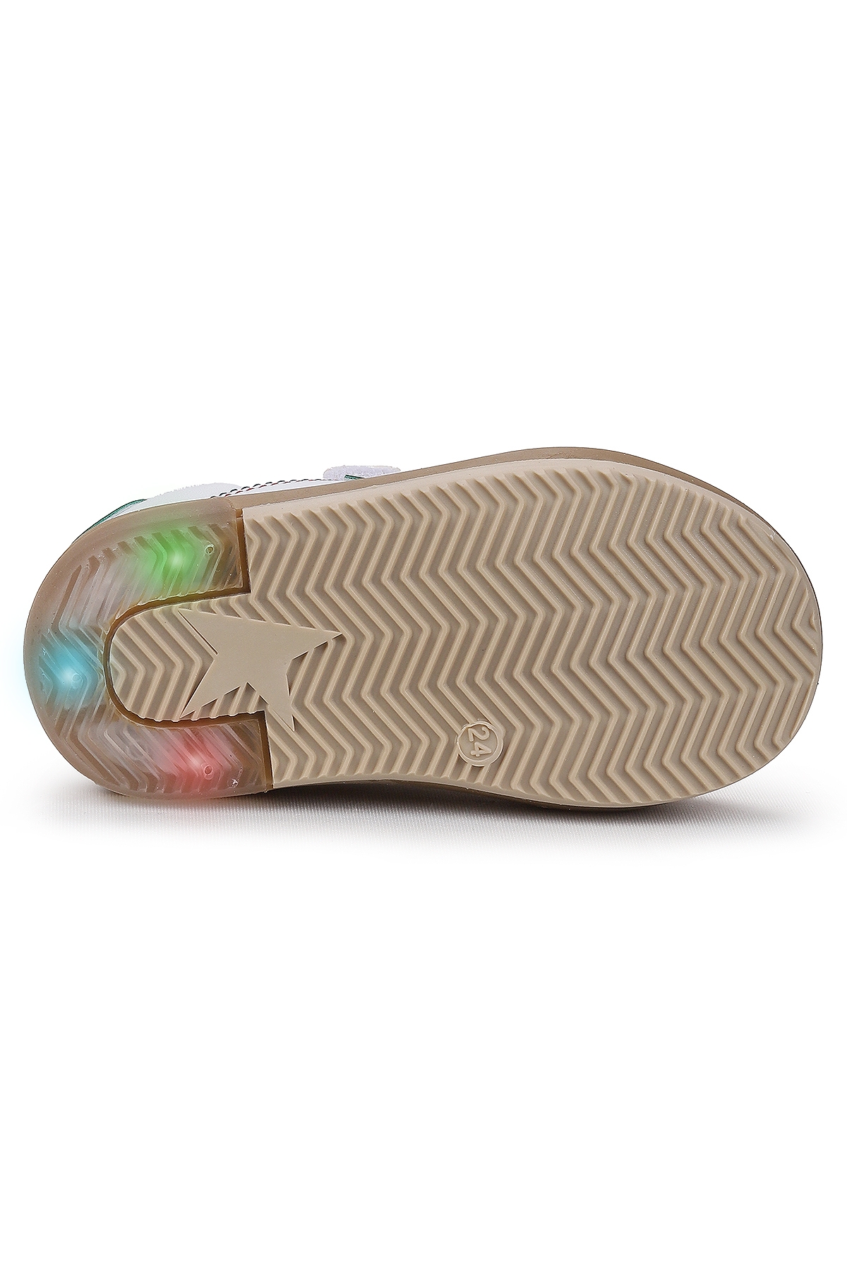 Rena Günlük Cırtlı Işıklı Erkek Bebek Spor Ayakkabı Beyaz - Yeşil - Görsel 6