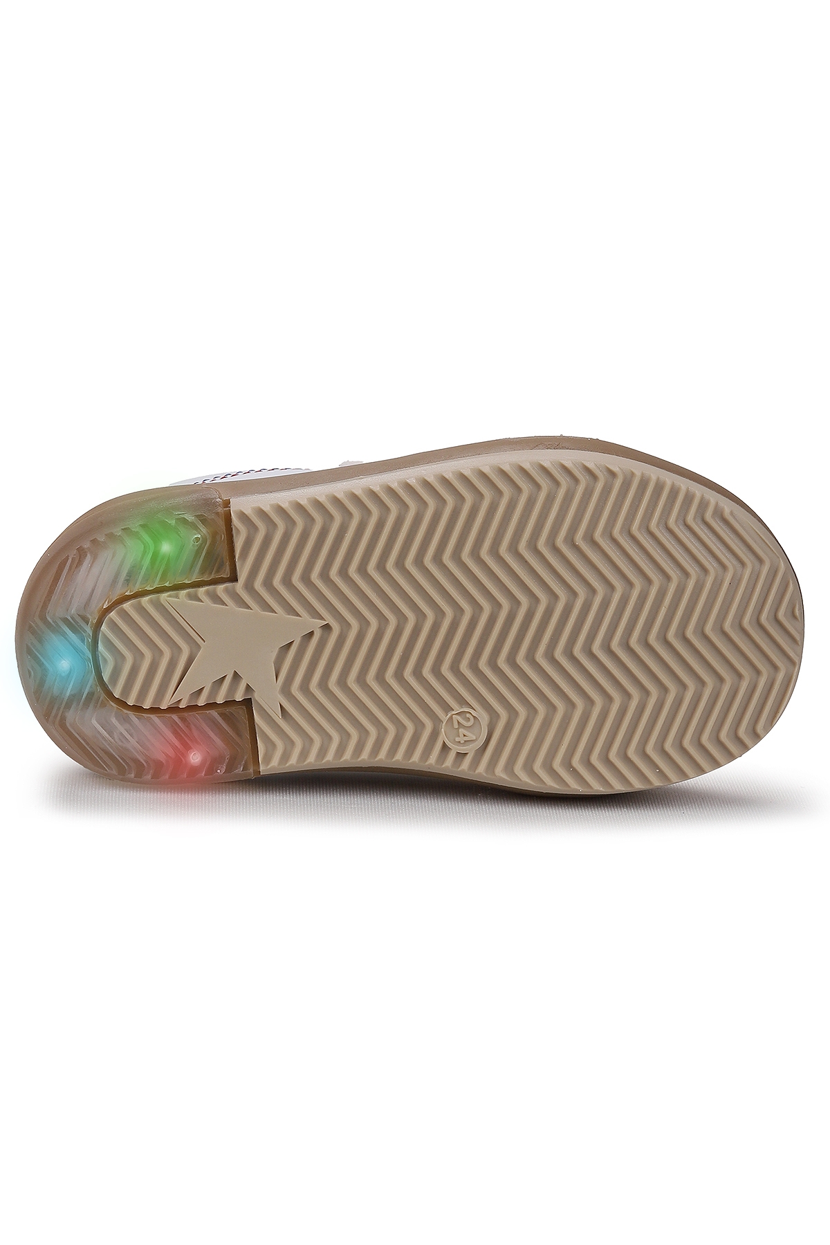 Rena Günlük Cırtlı Işıklı Erkek Bebek Spor Ayakkabı Beyaz - Kırmızı - Görsel 6