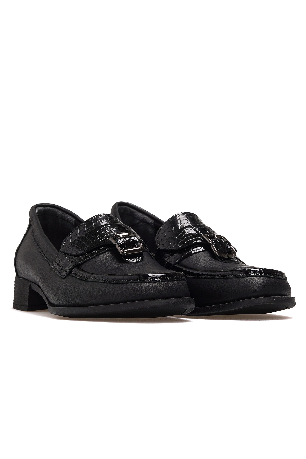 Kadın Hakiki Deri Loafer Günlük Ayakkabı 25k D25ka-855 Z Siyah - Görsel 6