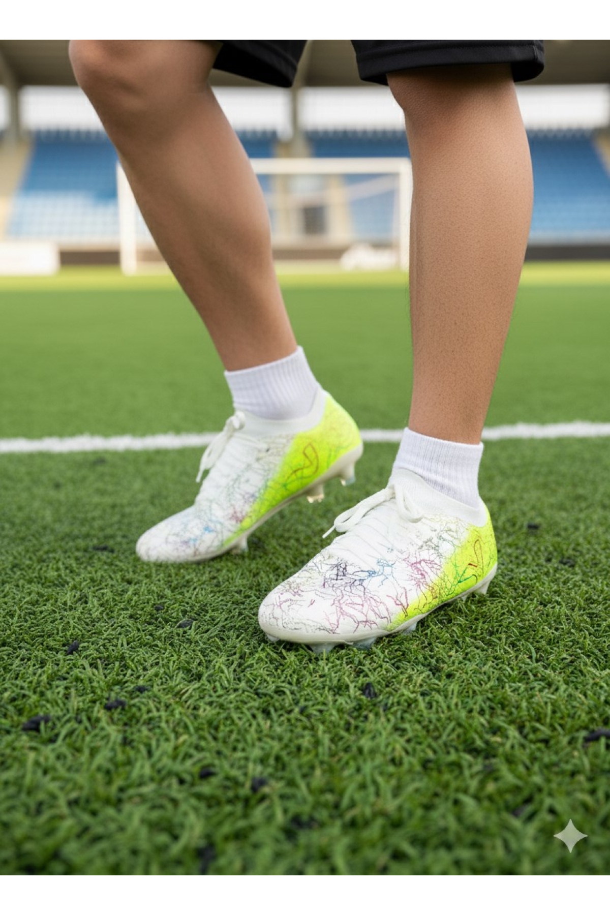 Yarı Prof. Hologram Taban Erkek Çocuk Çoraplı Super Mercury Krampon Ayakkabı - Görsel 2