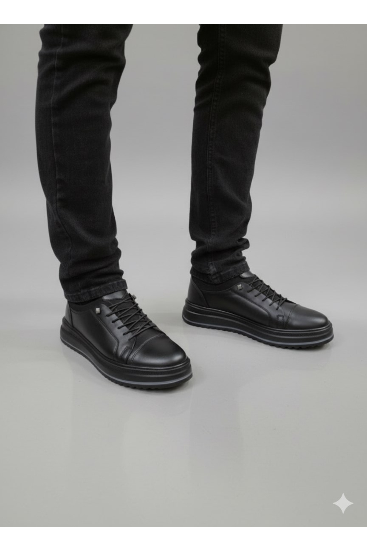 Erkek Hakiki Deri Rahat Yumuşak Kalın Taban Casual Ayakkabı AY-1040-K - Görsel 2