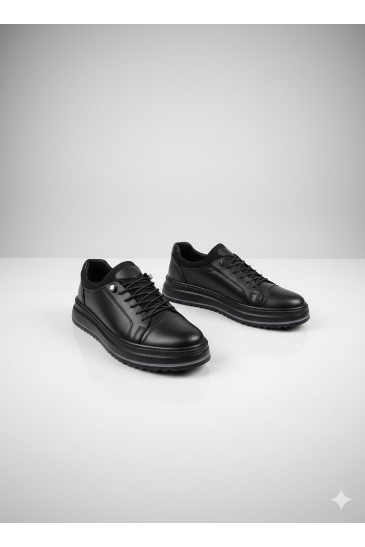 Erkek Hakiki Deri Rahat Yumuşak Kalın Taban Casual Ayakkabı AY-1040-K - Görsel 4
