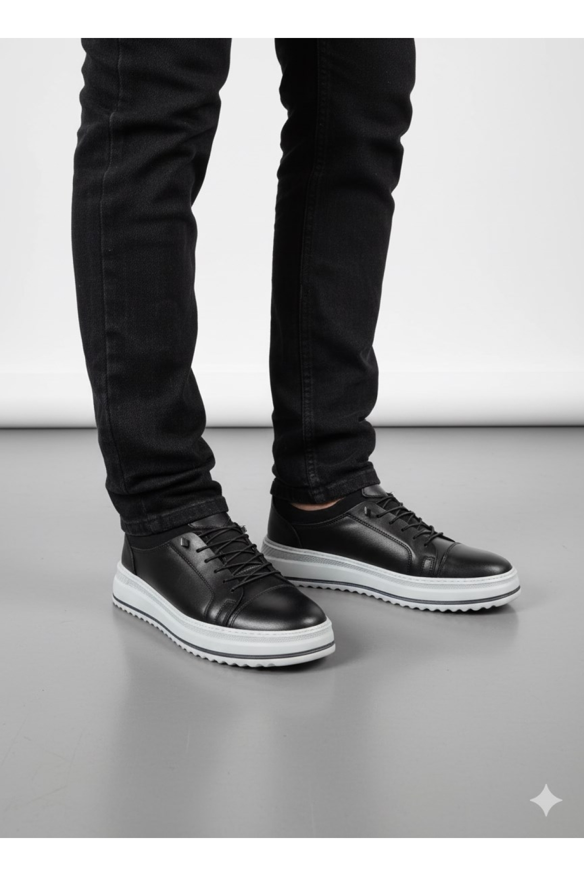 Erkek Hakiki Deri Rahat Yumuşak Kalın Taban Casual Ayakkabı AY-1040-K - Görsel 2