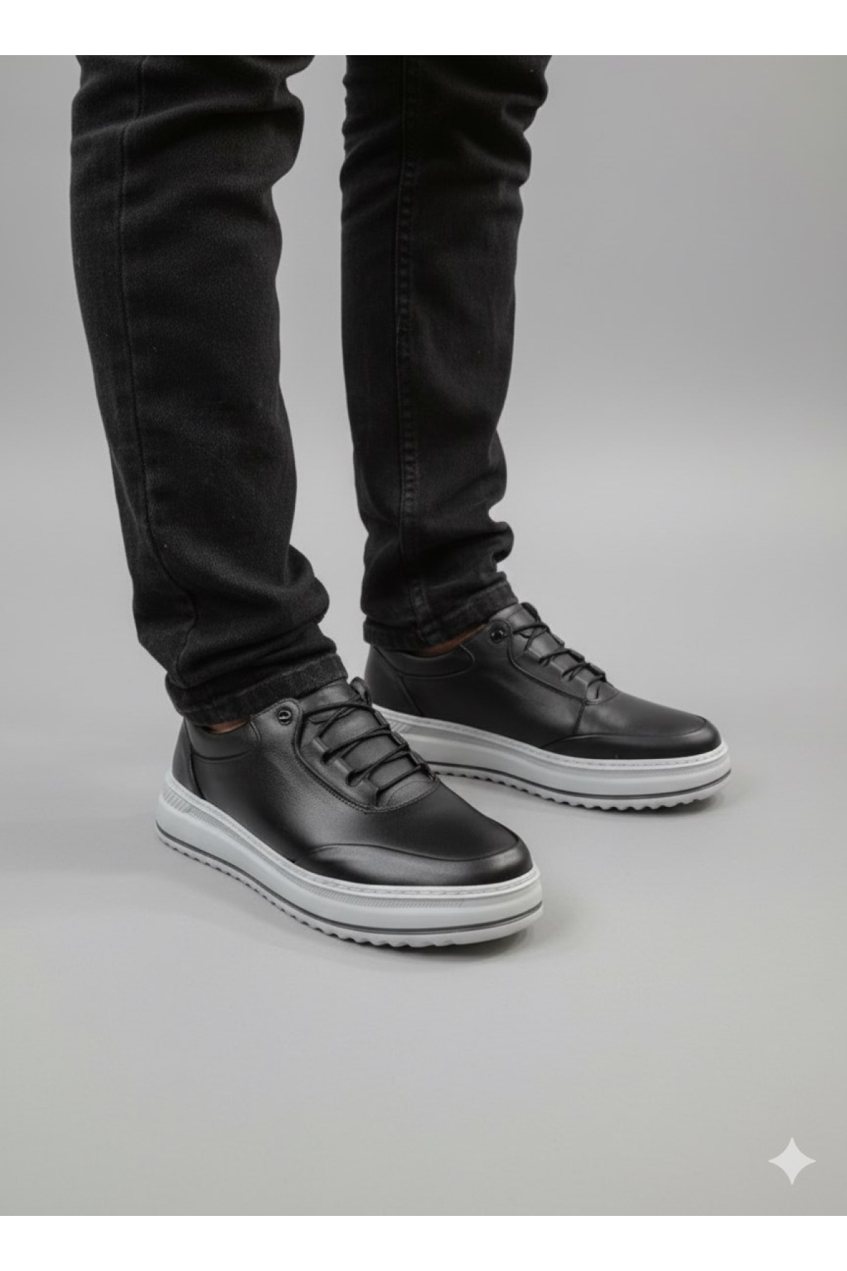Erkek Hakiki Deri Rahat Yumuşak Kalın Taban Casual Ayakkabı AY-1015-K - Görsel 2
