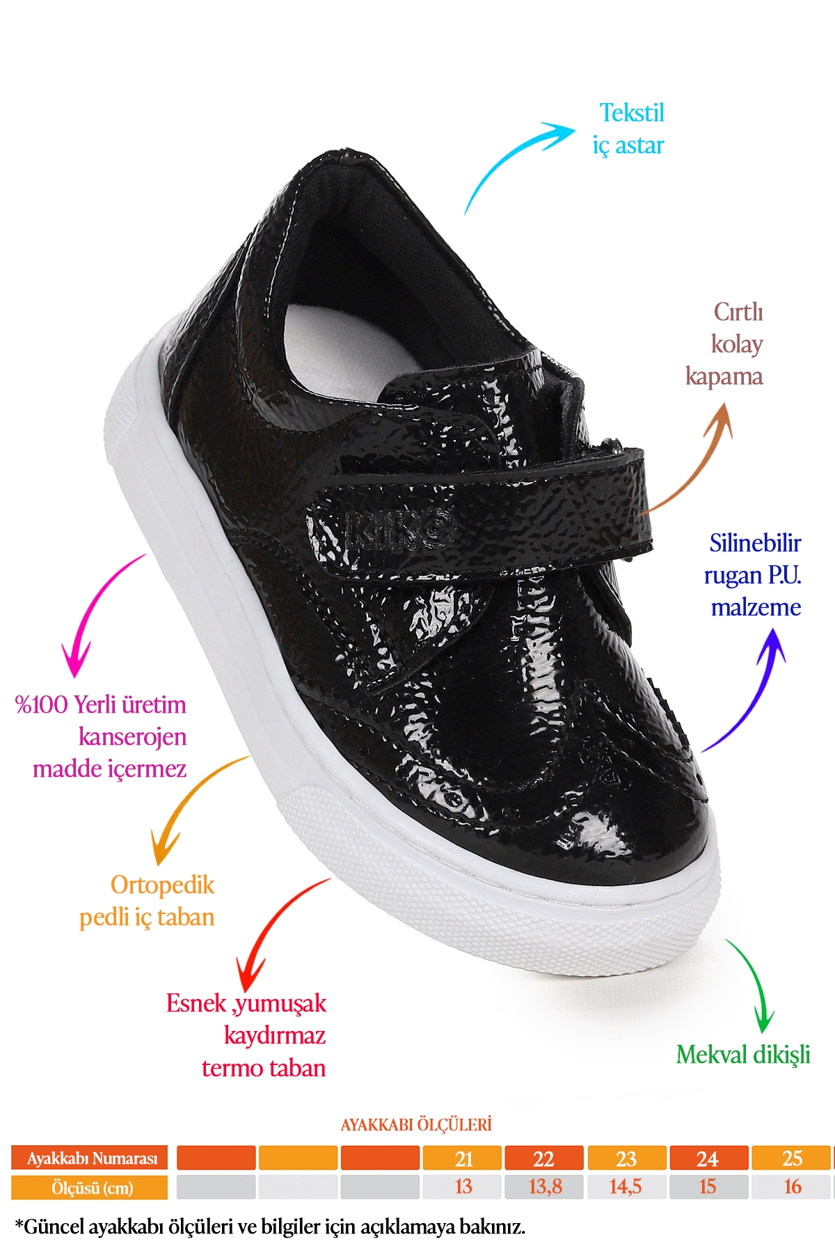 Richie Rugan Cırtlı Günlük Erkek Bebek Casual Ayakkabı Siyah - Görsel 3