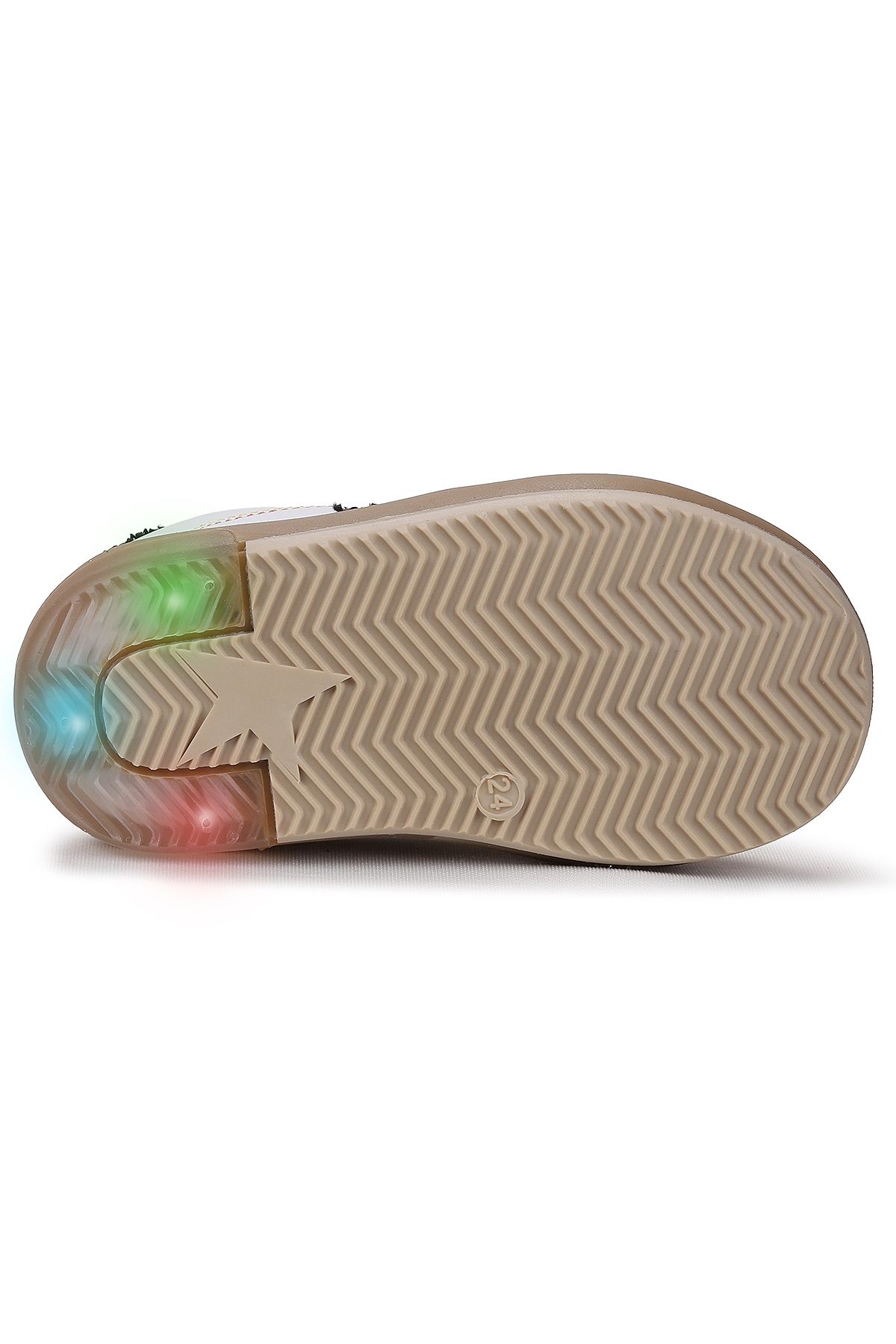 Rena Günlük Cırtlı Işıklı Kız Bebek Spor Ayakkabı Beyaz - Platin - Görsel 6