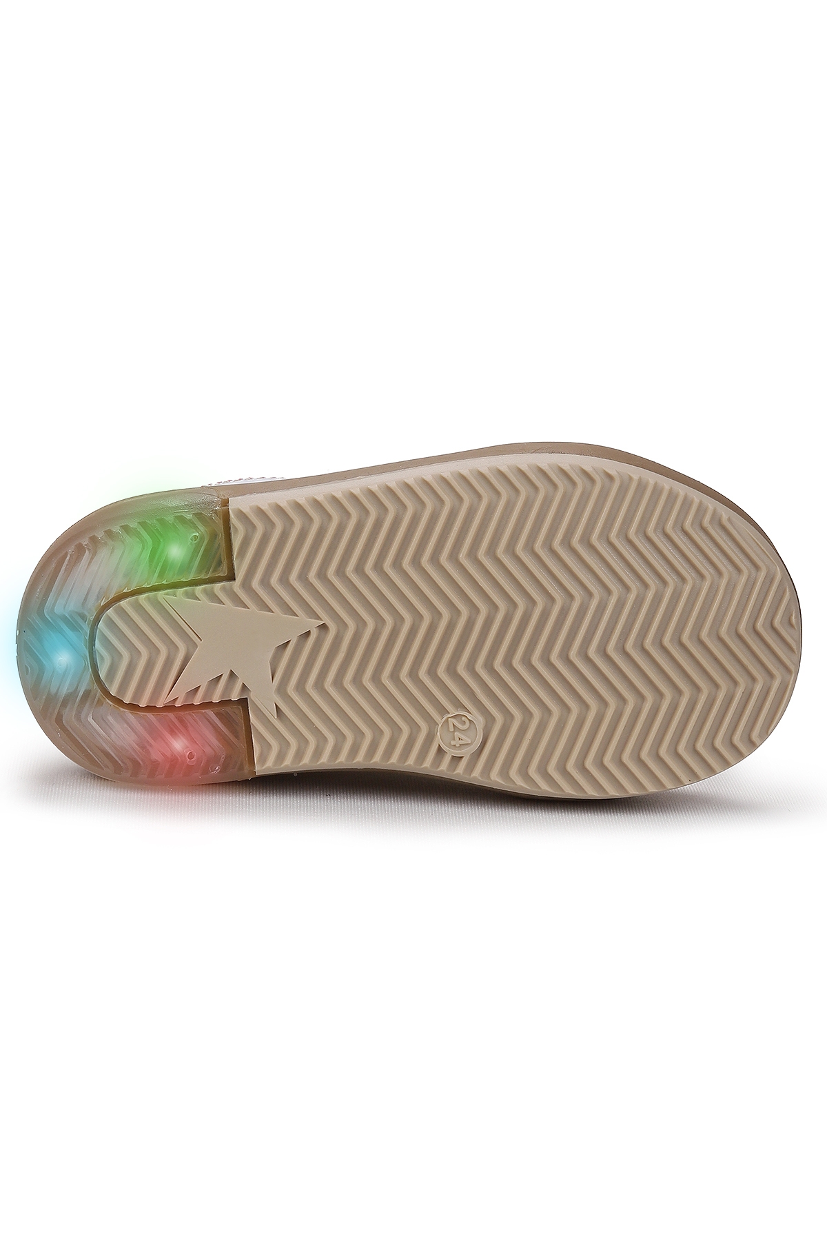 Rena Günlük Cırtlı Işıklı Kız Bebek Spor Ayakkabı Beyaz - Altın - Görsel 6