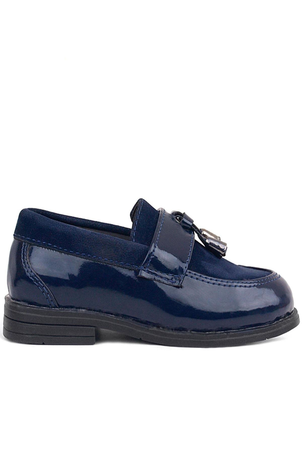 Lacivert Rugan Loafer Erkek Bebek Ayakkabı - Görsel 3