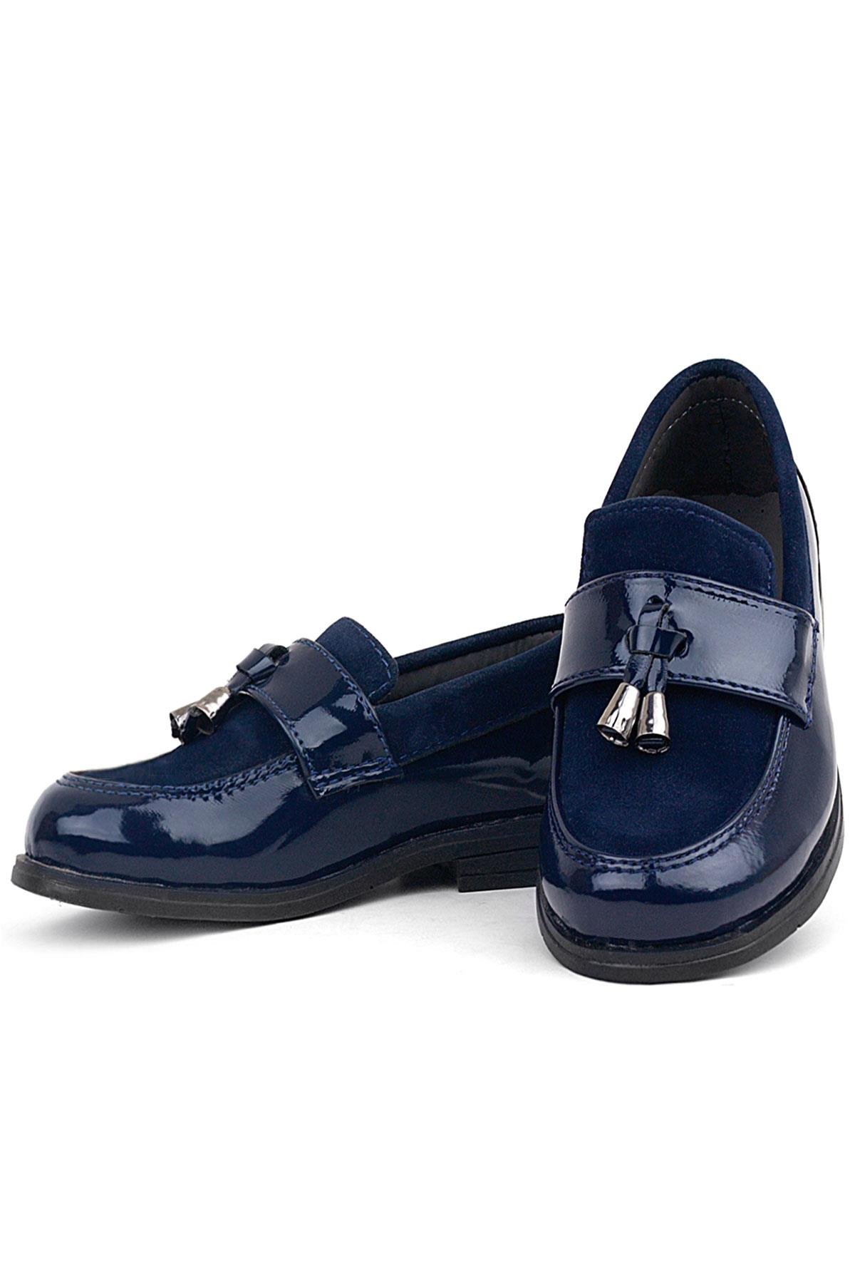 Lacivert Rugan Loafer Erkek Bebek Ayakkabı - Görsel 6