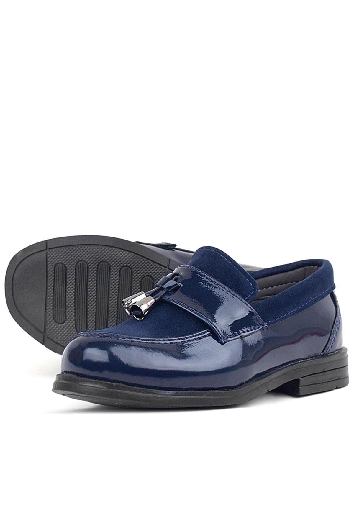 Lacivert Rugan Loafer Erkek Bebek Ayakkabı - Görsel 7