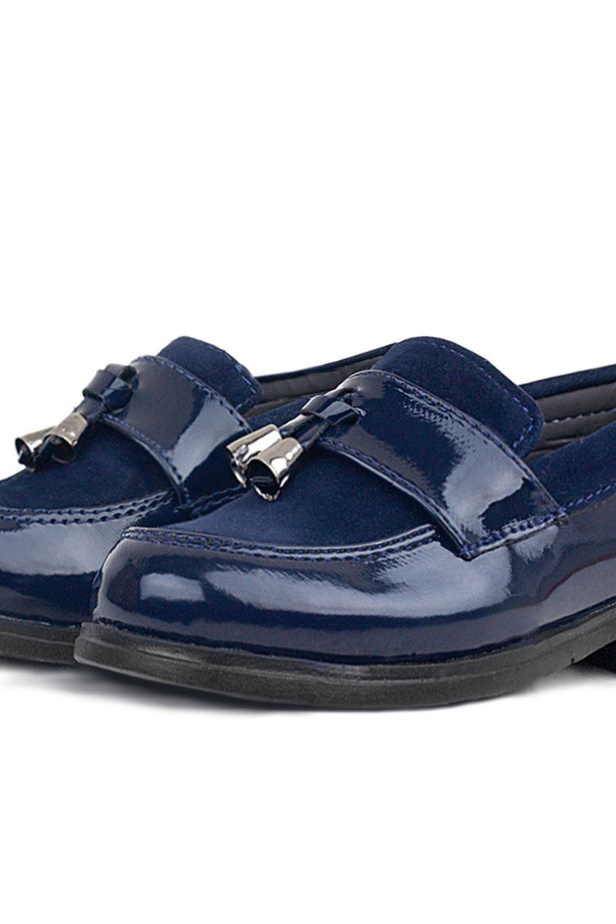 Lacivert Rugan Loafer Erkek Bebek Ayakkabı - Görsel 8
