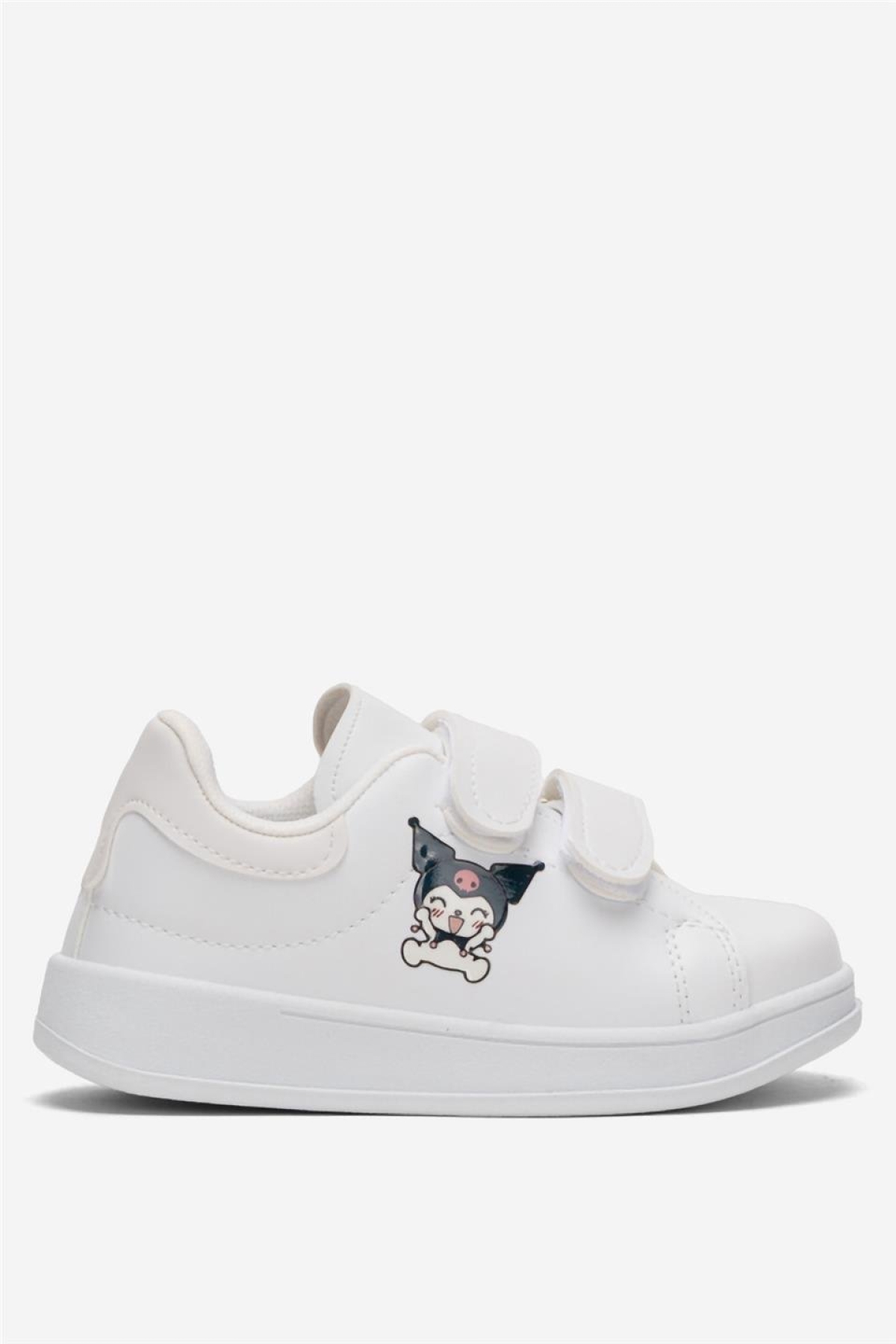 Çocuk Kuromi Baskılı Cırtlı Unisex Spor Ayakkabı BEYAZ - Görsel 2