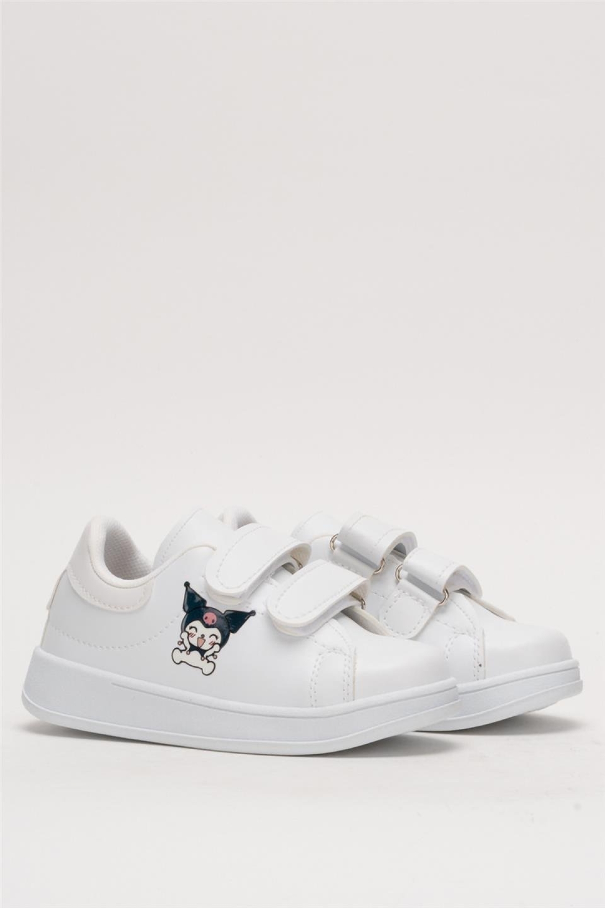 Çocuk Kuromi Baskılı Cırtlı Unisex Spor Ayakkabı BEYAZ - Görsel 4