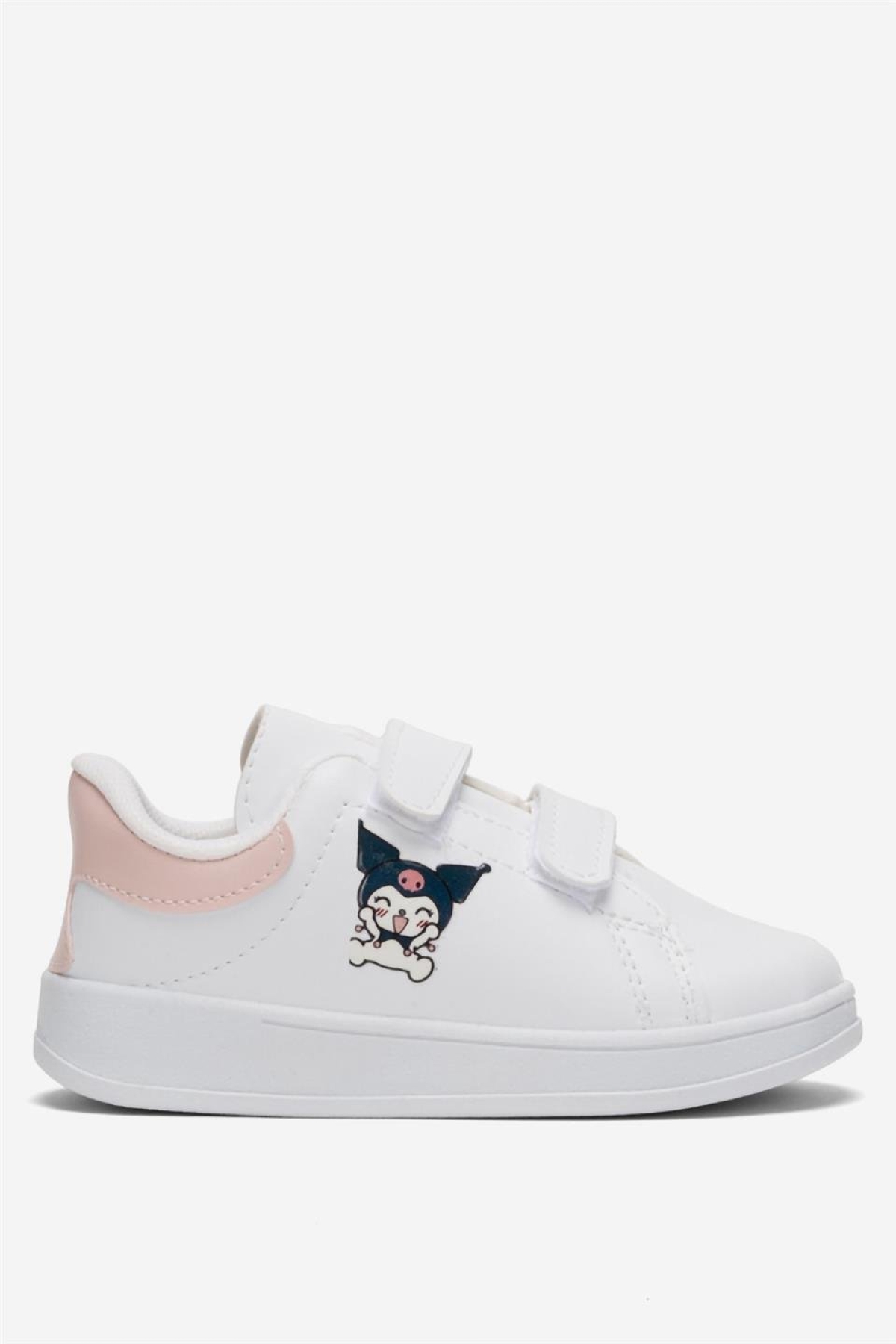 Çocuk Kuromi Baskılı Cırtlı Unisex Spor Ayakkabı BEYAZ - PUDRA - Görsel 2