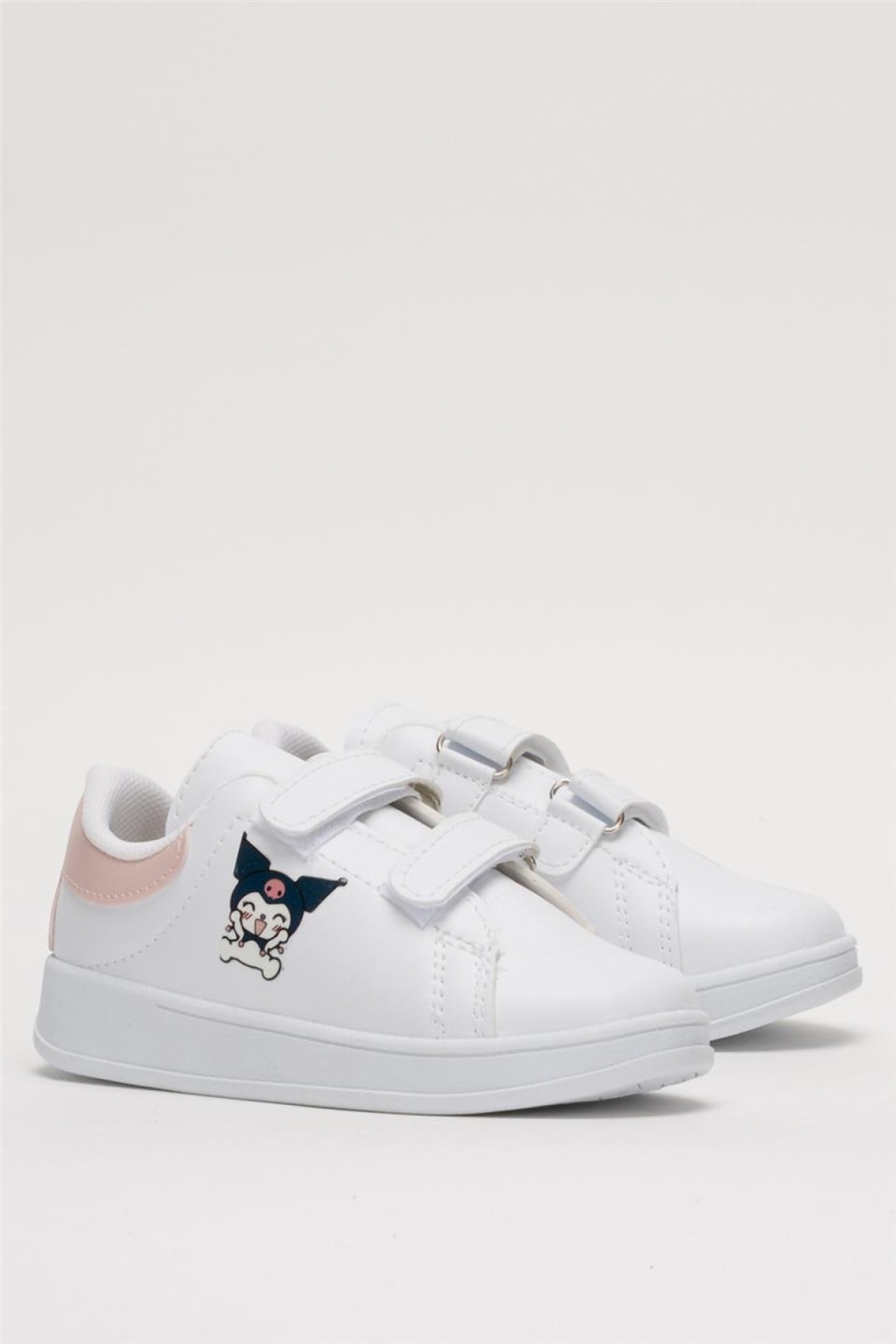 Çocuk Kuromi Baskılı Cırtlı Unisex Spor Ayakkabı BEYAZ - PUDRA - Görsel 4