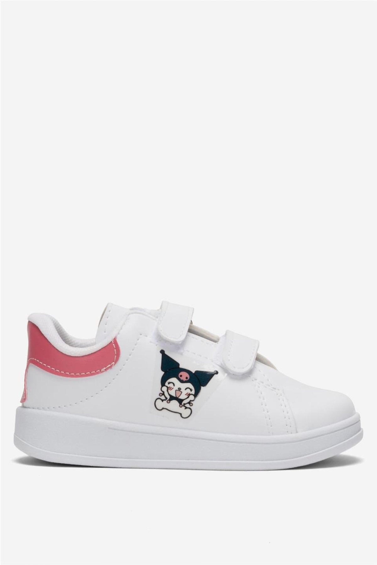 Çocuk Kuromi Baskılı Cırtlı Unisex Spor Ayakkabı BEYAZ - PEMBE - Görsel 2