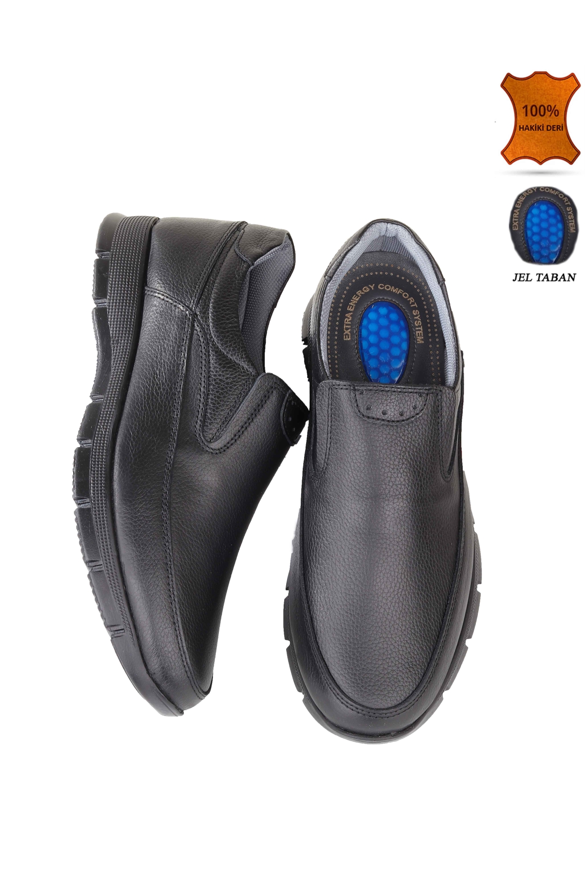 U2 Bağcıksız Ortopedik Taban Deri Kışlık Erkek Ayakkabı - Görsel 3
