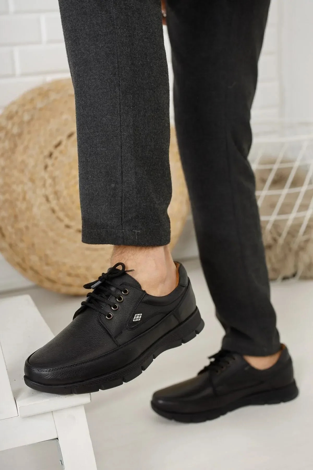U1 Bağcıklı Ortopedik Taban Deri Kışlık Erkek Ayakkabı - Görsel 7