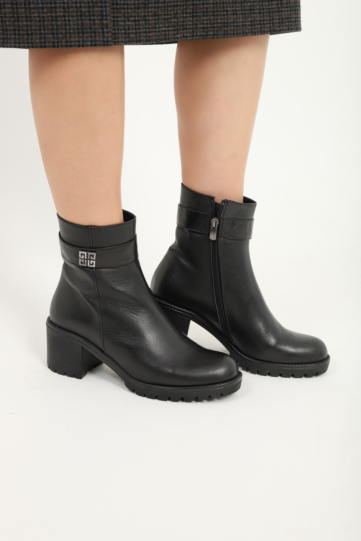 Hakiki Deri Kadın Kalın Topuklu Bot 124SZA2221 - Görsel 2