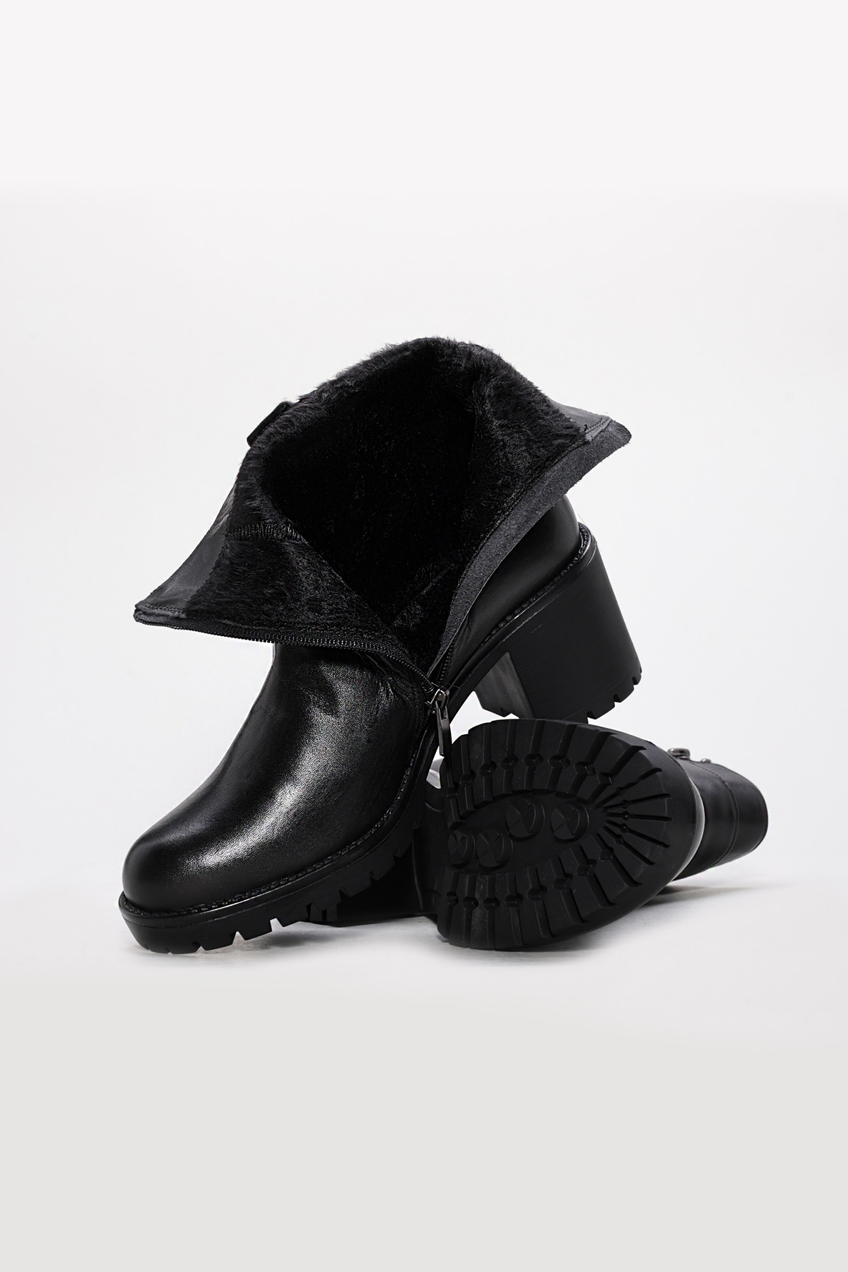 Hakiki Deri Kadın Kalın Topuklu Bot 124SZA2221 - Görsel 5