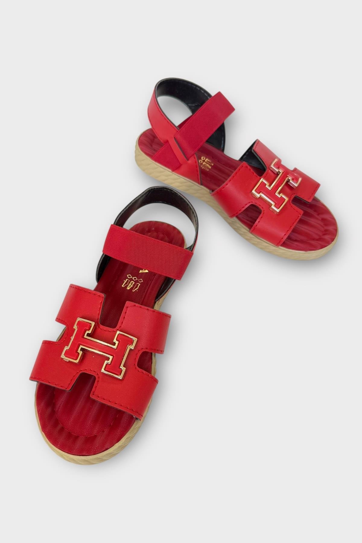 Kadın Önü ve Arkası Açık Yazlık Sandalet KIRMIZI - Görsel 4
