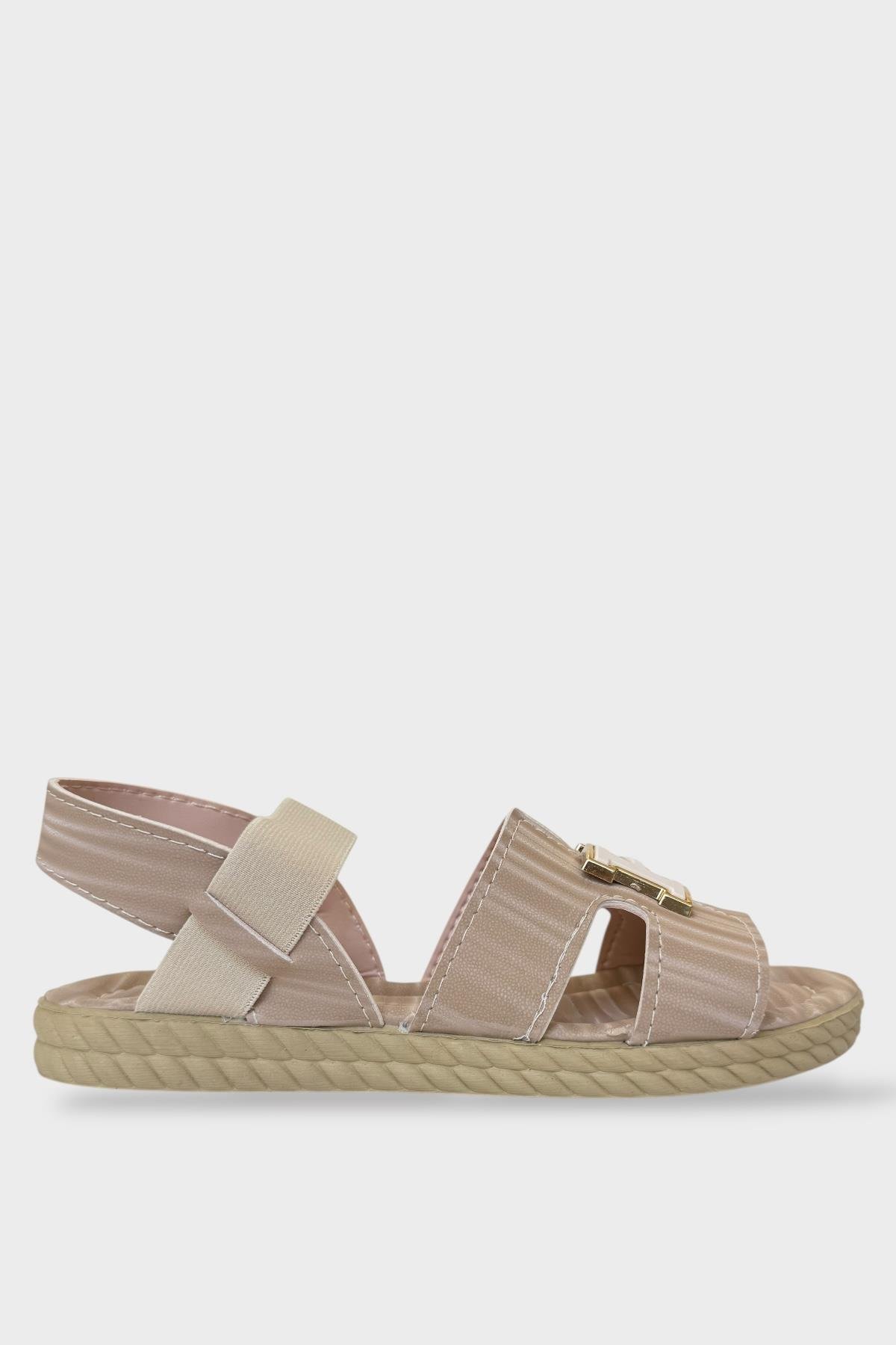 Kadın Önü ve Arkası Açık Yazlık Sandalet VİZON - Görsel 2