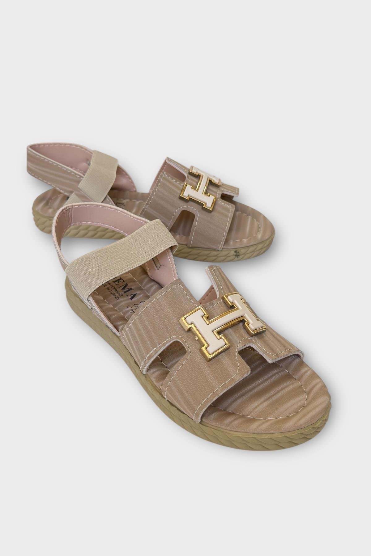 Kadın Önü ve Arkası Açık Yazlık Sandalet VİZON - Görsel 3