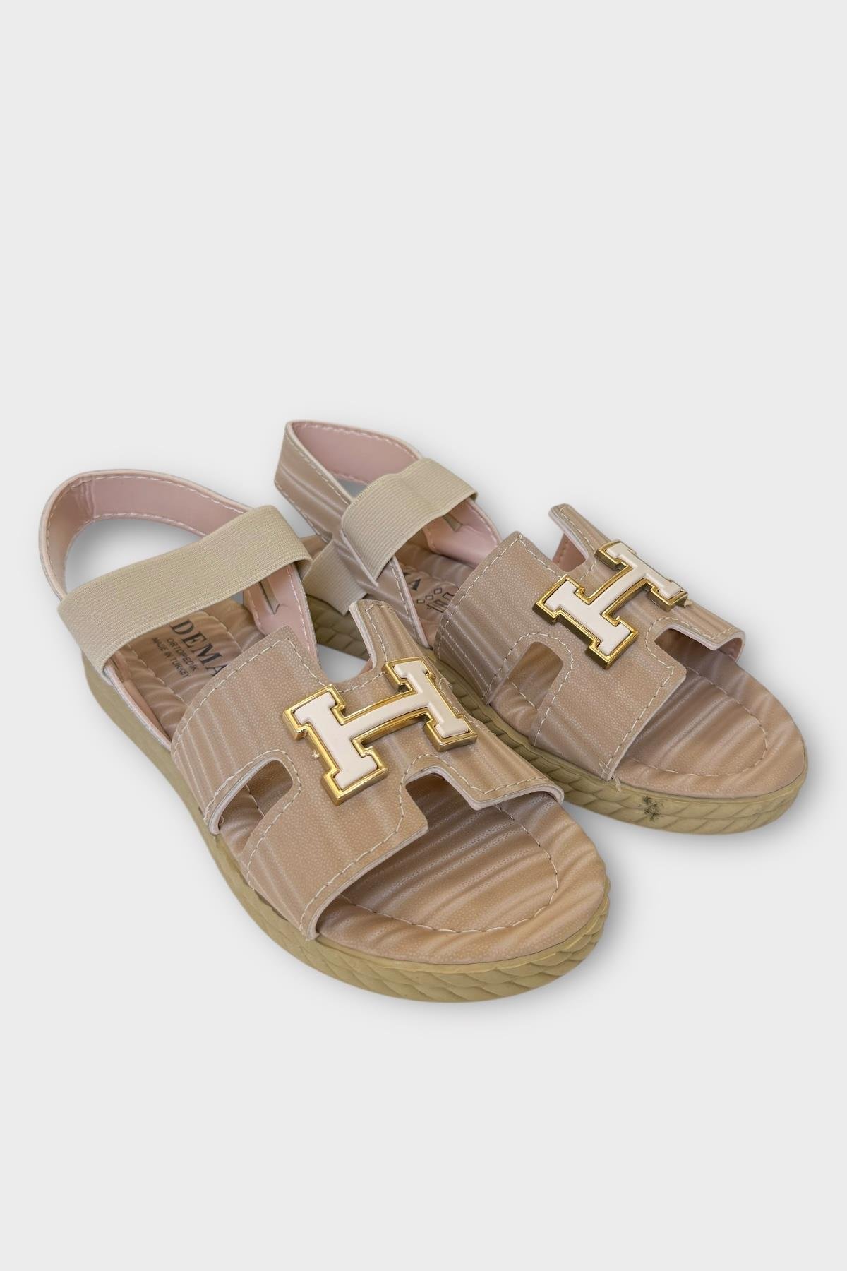 Kadın Önü ve Arkası Açık Yazlık Sandalet VİZON - Görsel 4