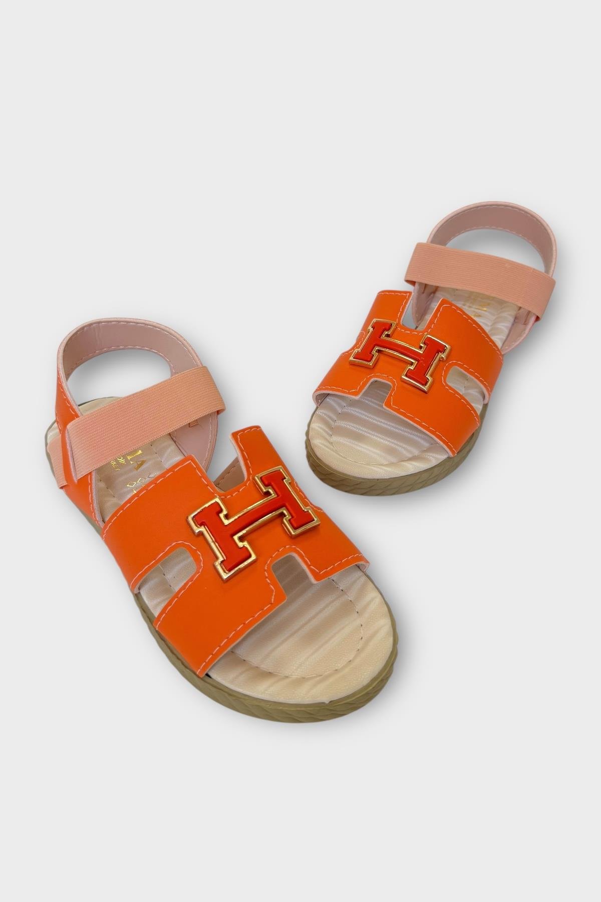 Kadın Önü ve Arkası Açık Yazlık Sandalet TURUNCU - Görsel 3