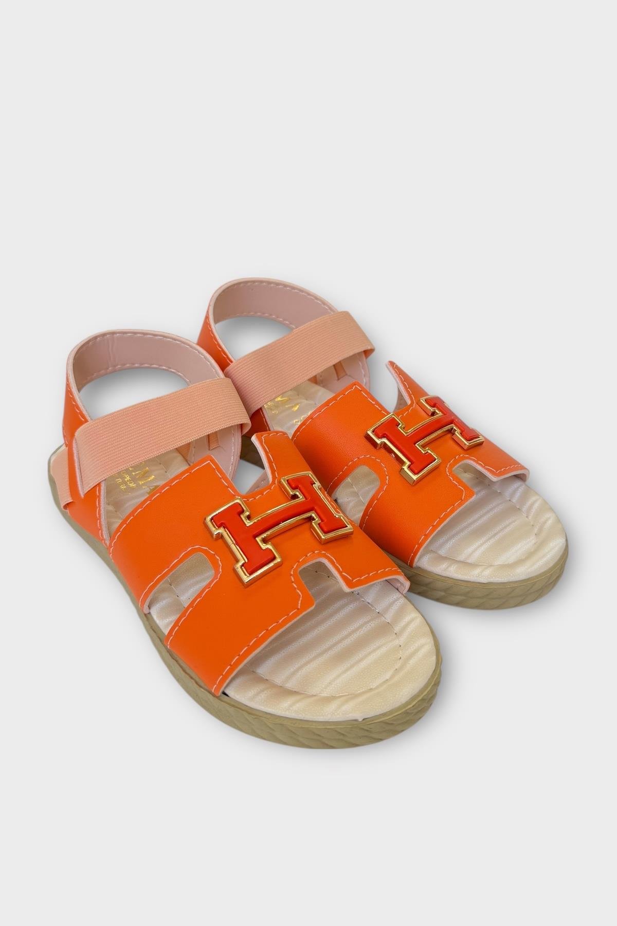 Kadın Önü ve Arkası Açık Yazlık Sandalet TURUNCU - Görsel 5