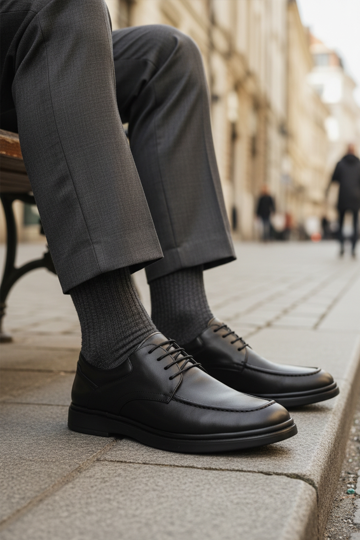 Siyah Hakiki Deri Erkek Casual Ayakkabı DSN 2032 M - Görsel 4