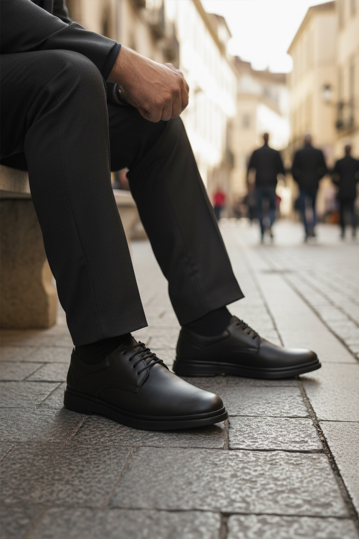 Siyah Hakiki Deri Erkek Casual Ayakkabı DSN 2027 M - Görsel 4