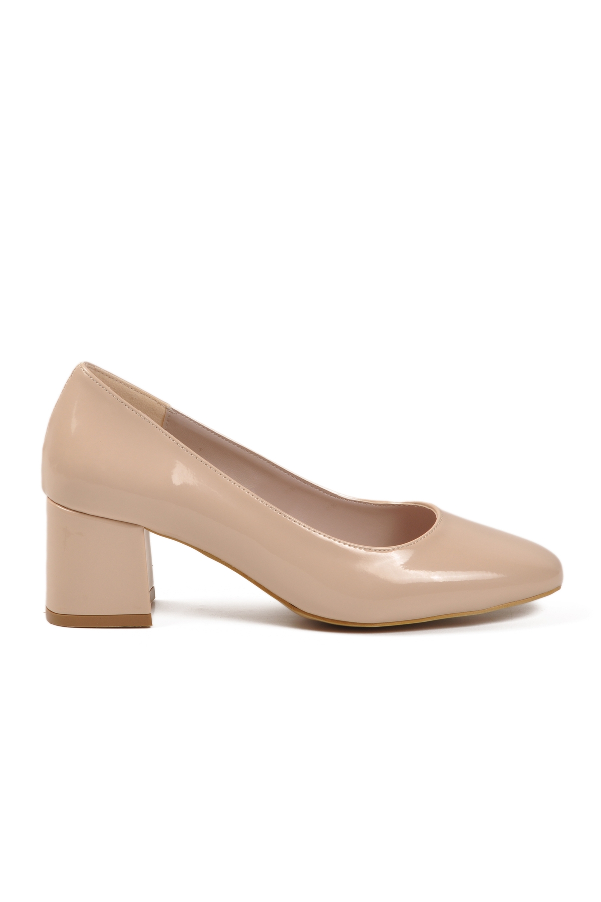 Bej Rugan Kalın Topuklu Kadın Abiye Ayakkabı 695042 Z - Görsel 3