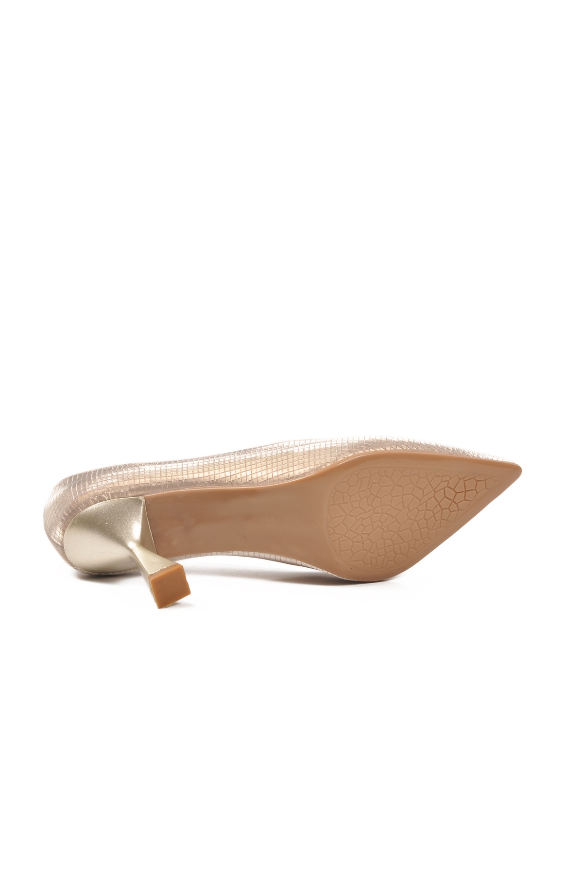 Altın İnce Topuklu Kadın Abiye Ayakkabı 665140 Z - Görsel 6