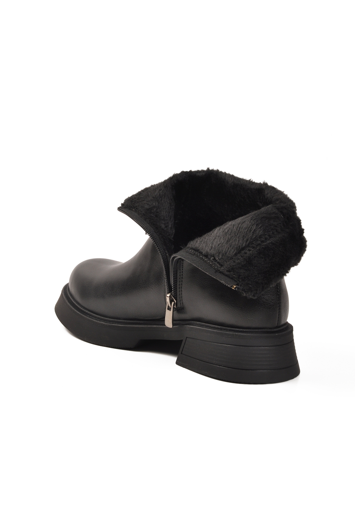 Siyah İçi Polarlı Kaymaz Taban Soğuğa Dirençli Kadın Bot PC-55268 Z - Görsel 5