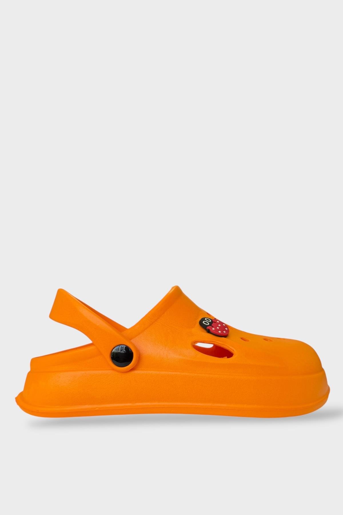 Kadın Comfort Uğur Böceği Tokalı Medikal Hemşire Sabo Terlik TURUNCU - Görsel 2