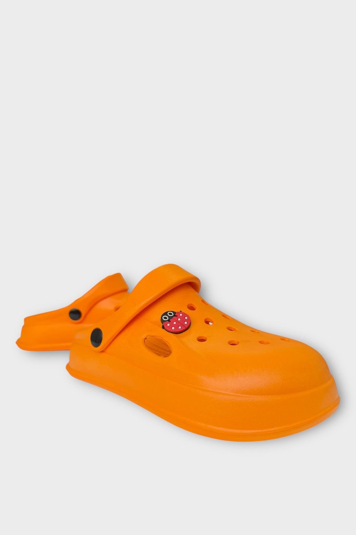 Kadın Comfort Uğur Böceği Tokalı Medikal Hemşire Sabo Terlik TURUNCU - Görsel 3