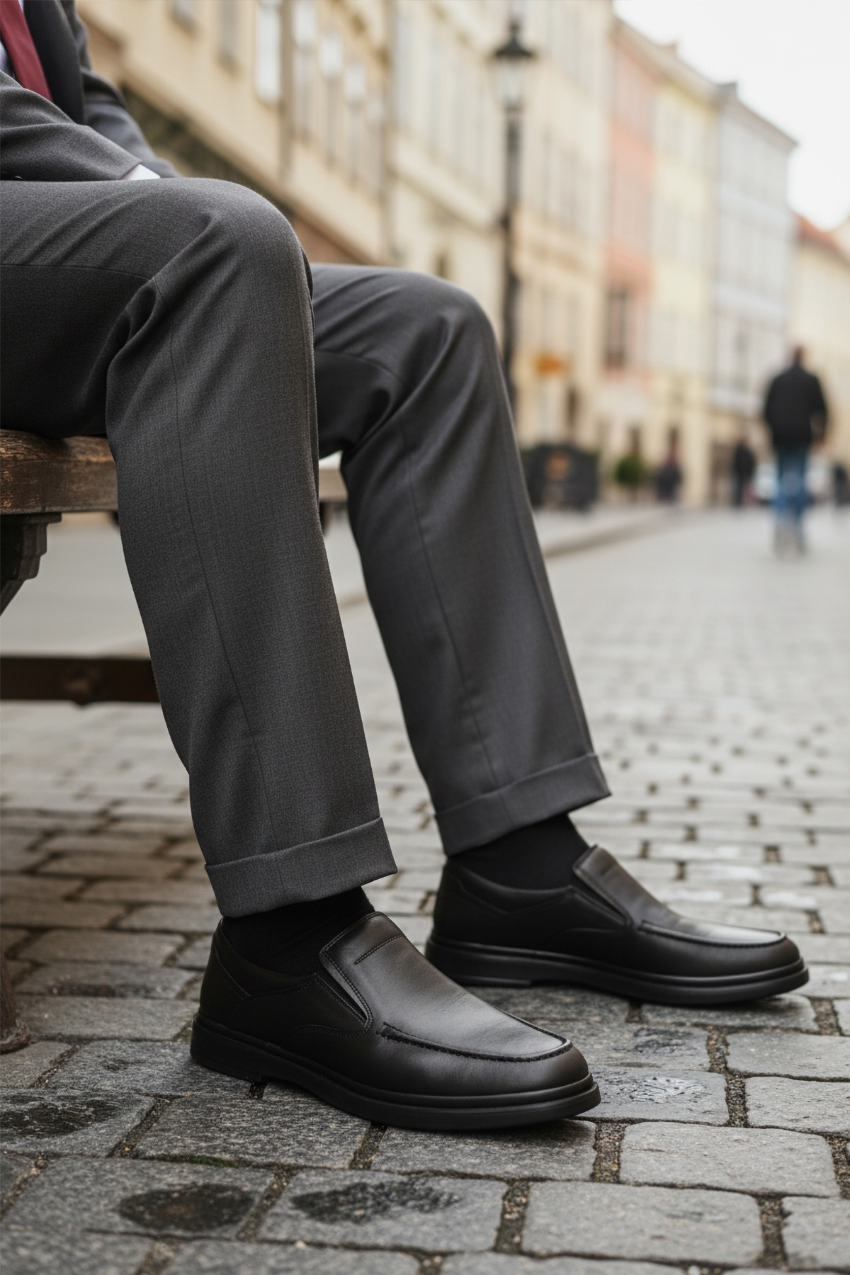 Siyah Hakiki Deri Erkek Casual Ayakkabı DSN 2029 M - Görsel 4