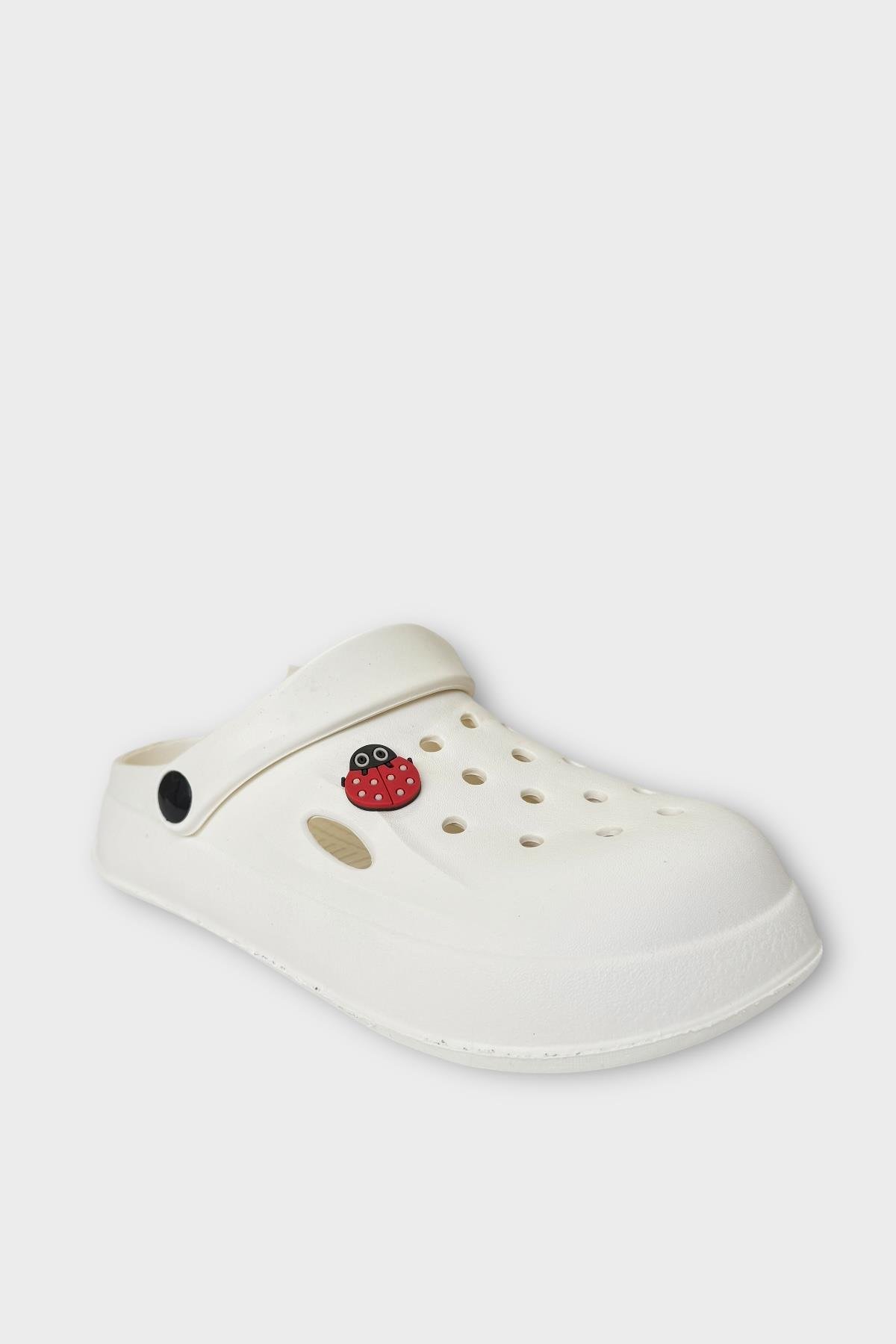 Kadın Comfort Uğur Böceği Tokalı Medikal Hemşire Sabo Terlik KREM - Görsel 3