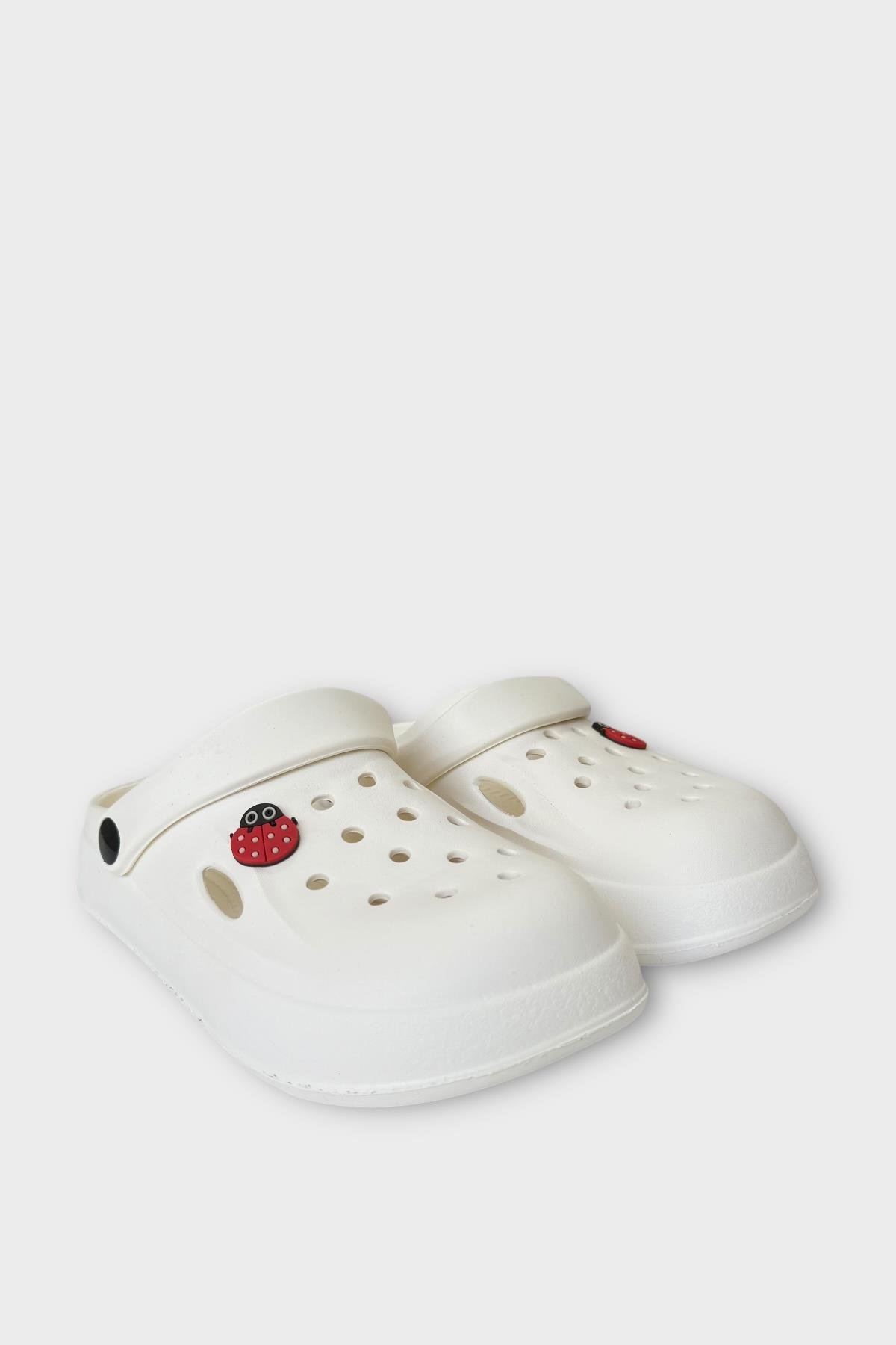 Kadın Comfort Uğur Böceği Tokalı Medikal Hemşire Sabo Terlik KREM - Görsel 4