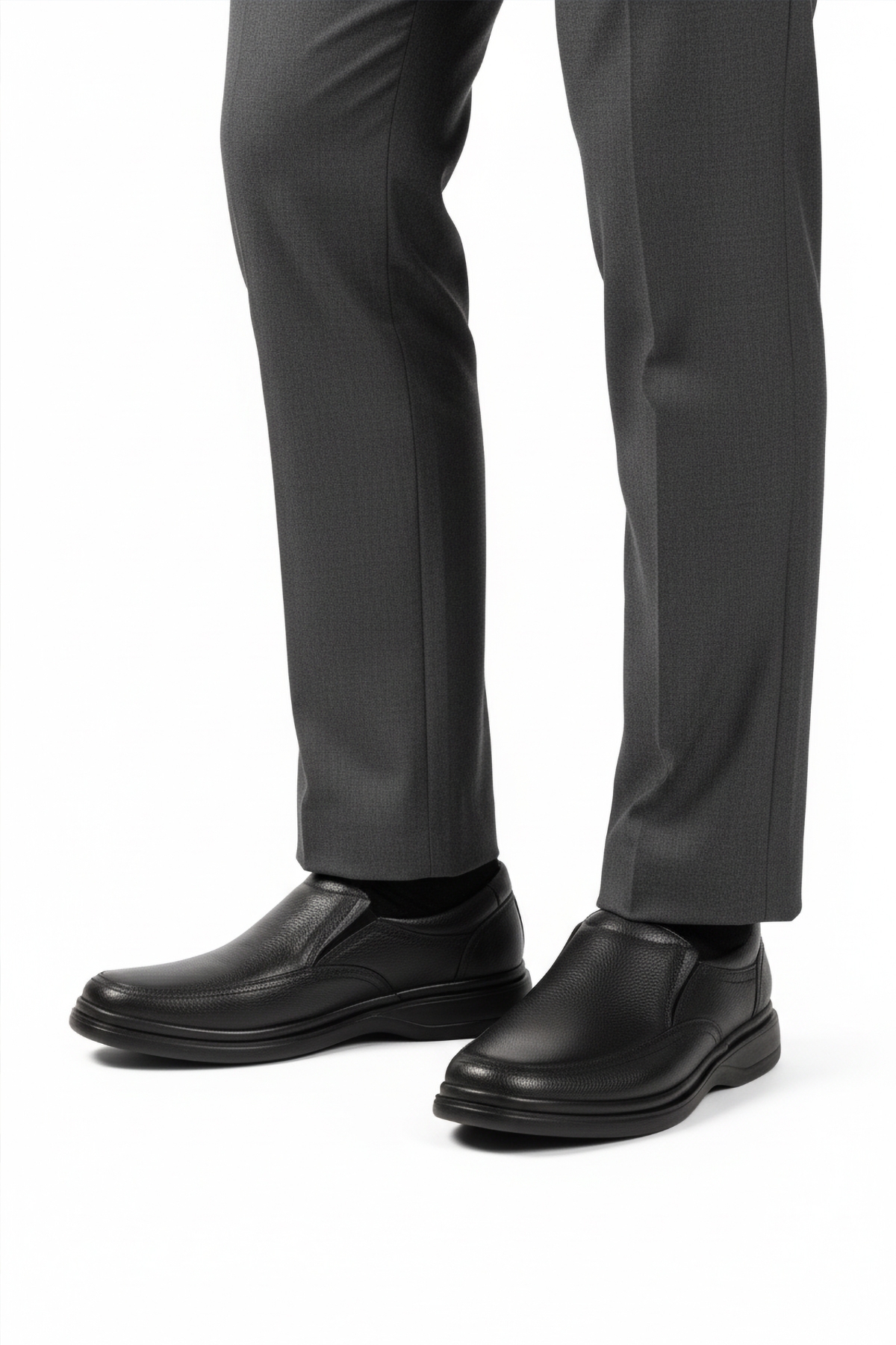 Siyah Kırışık Hakiki Deri Erkek Casual Ayakkabı DSN 2035 M - Görsel 2